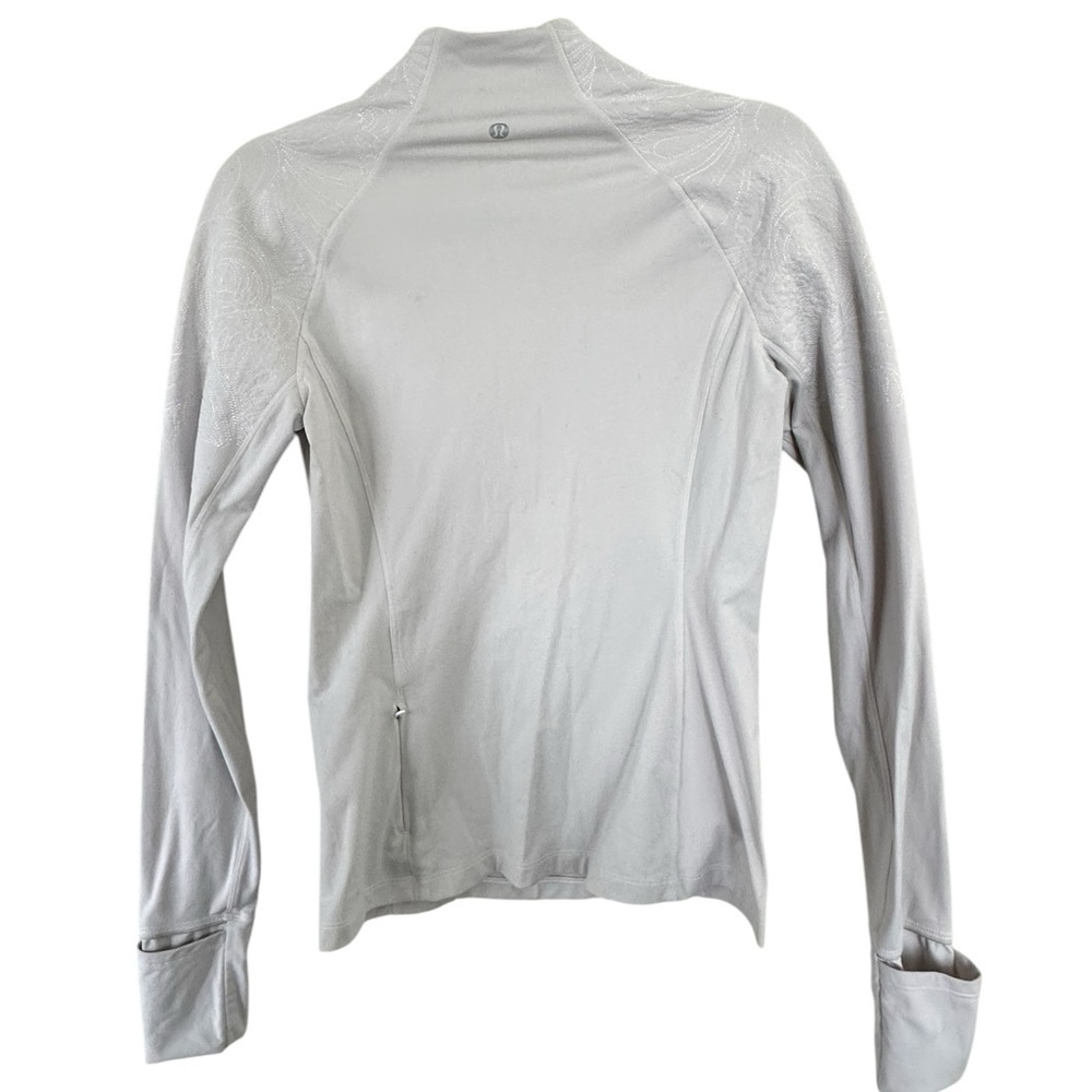 Lululemon Size 4 White Floral Zip Up Pullover - Picture 6 of 7